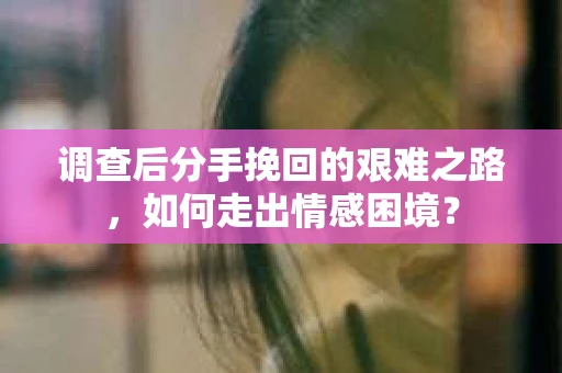 调查后分手挽回的艰难之路，如何走出情感困境？