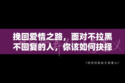 挽回爱情之路，面对不拉黑不回复的人，你该如何抉择？