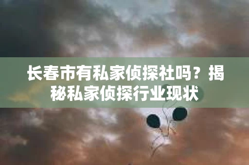 长春市有私家侦探社吗？揭秘私家侦探行业现状