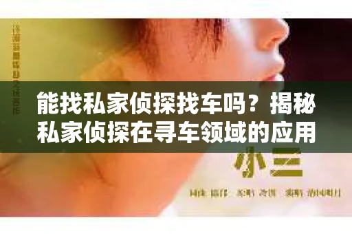 能找私家侦探找车吗？揭秘私家侦探在寻车领域的应用