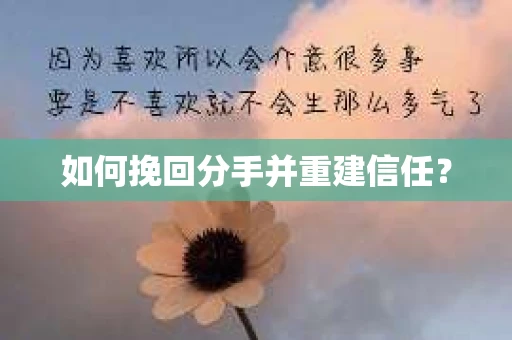 如何挽回分手并重建信任？